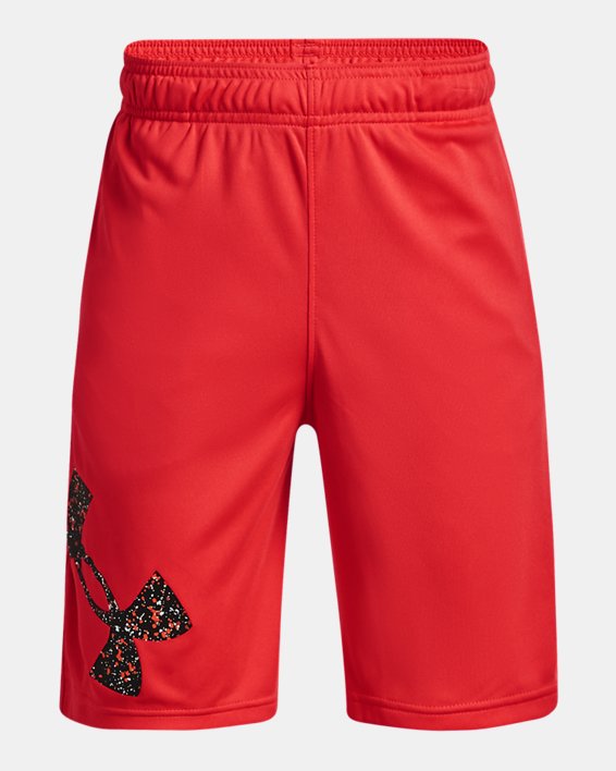 Boys' UA Prototype 2.0 Big Logo Fill Shorts in Red image number 0